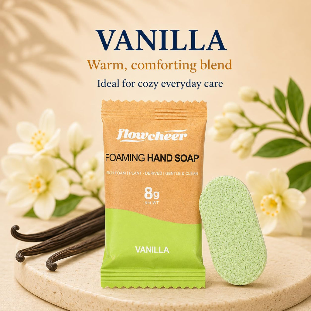 Flowcheer Vanilla Foaming Hand Soap Refill, 100% genuine, plant-derived, ideal for cozy everyday hand care.