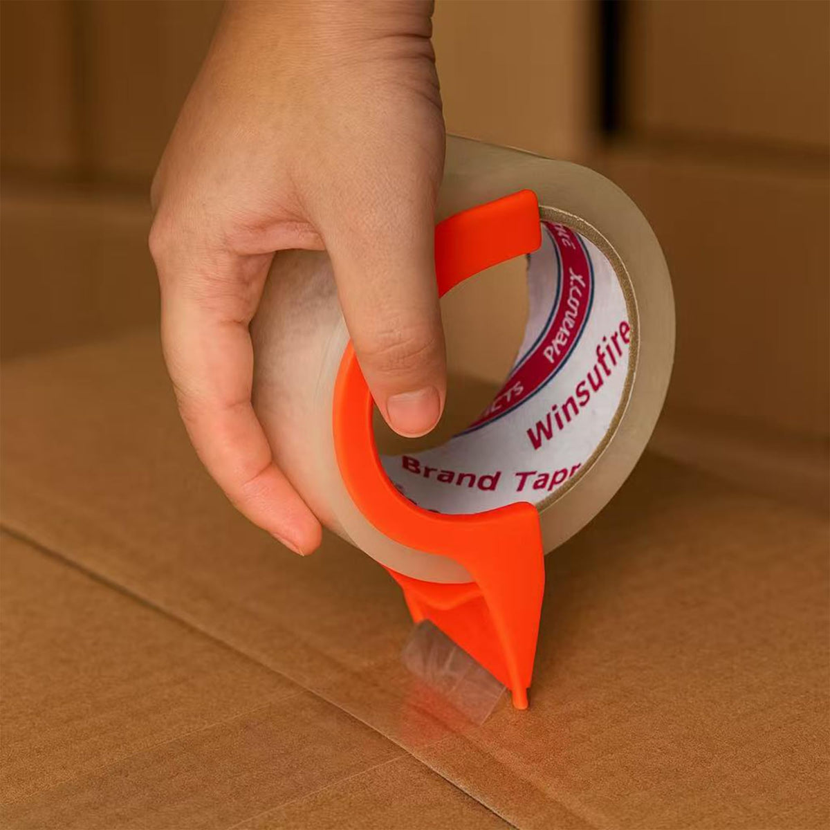 Heavy Duty Clear Packing Tape With Dispenser 1.88 inch 65 Yards 6 Pack