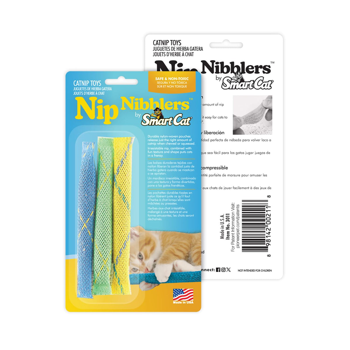 Pioneer Pet Nip Nibblers Catnip Toy – 3 Pack – Catnip Filled Toys For Indoor Cats -Teething Toy For Kittens That Bite And Chew