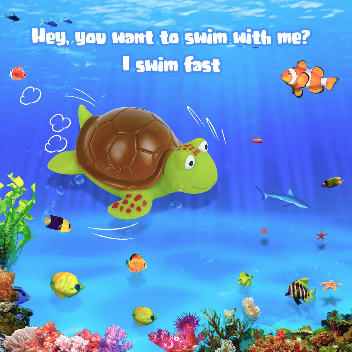 XY-WQ Turtle Floating Pool Thermometer with String, Easy-Read