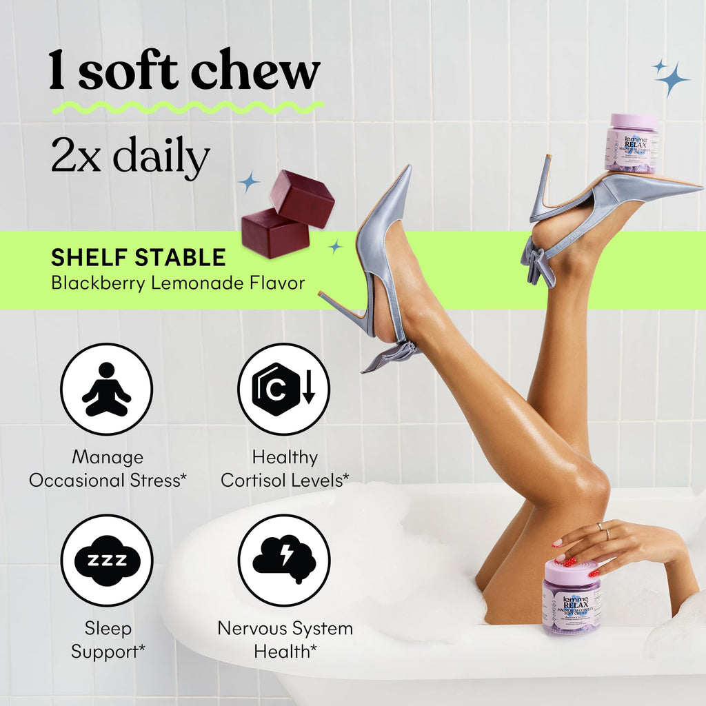 Lemme Relax Soft Chews with Magnesium Glycinate & Citrate (30 Chews)