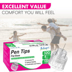 Flat Base Pen Tips 32G x 4mm Pen Tip Comfortable Wide Seat Design 100 Count