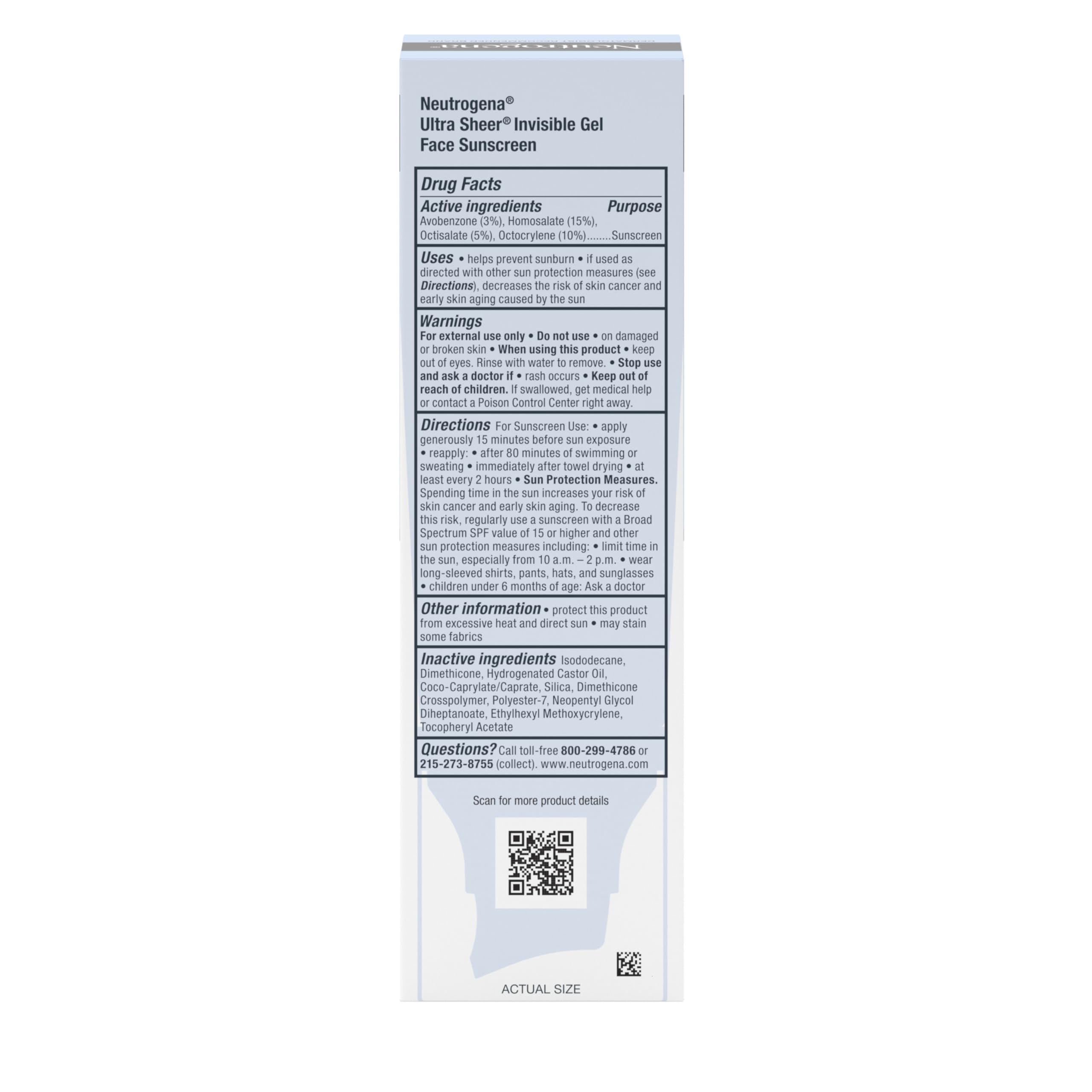 Buy now Neutrogena Ultra Sheer Invisible Gel Face Sunscreen SPF 40, Facial Sunscreen & Moisturizer, Vitamin E, Matte Finish, Makeup Primer, Travel Size, 80 Minutes Water-Resistant, 1.7 oz at indiglob india