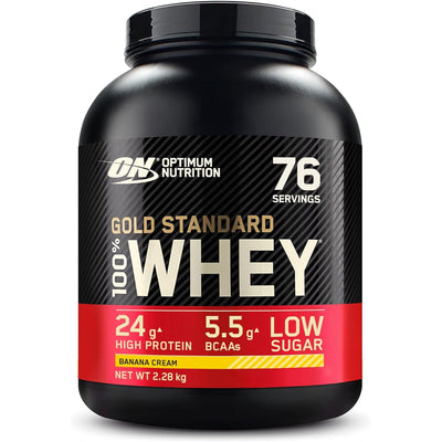 Optimum Nutrition Gold Standard 100% Whey Protein Powder, Banana Cream, 5 Pound (Packaging May Vary)