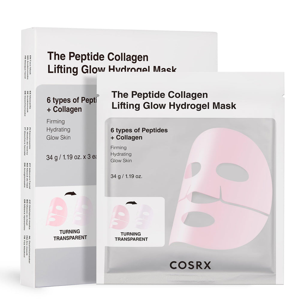 COSRX 5 PDRN Hyaluronic Hydrogel Face Mask, Glass Skin Glow, 34g x 3EA | Overnight Firming, Plumping Care with Salmon DNA, Centella, Travel Essential, Korean Skin Care, Dewy Radiance