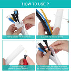 Buy now 6.6ft - 4/5 inch White Cable Sleeve, Cable Organizer for Desk PC TV Computer, Wire Protector Cable Wrap Cover, Cord Management for Home Office at indiglob india