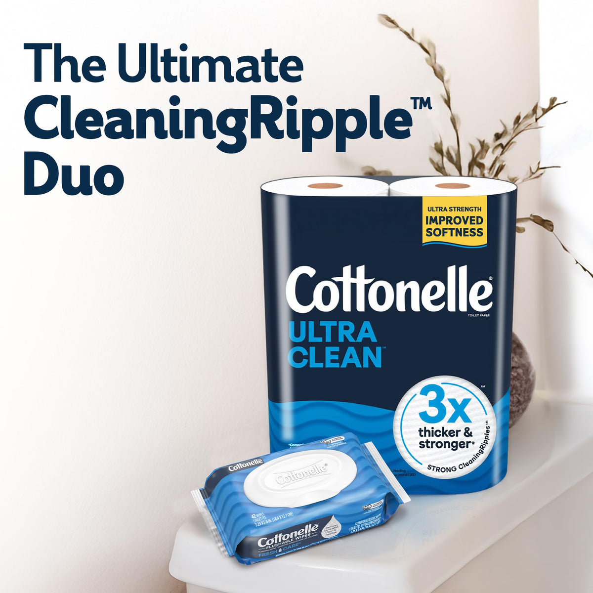 Cottonelle Ultra Clean Toilet Paper, 9 Mega Rolls = 36 Regular Rolls