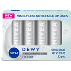 NIVEA Smoothness Lip Care, Sunscreen Lip Balm with SPF 15, 4 x 0.17 OZ | Sunscreen Lip Balm with SPF 15, Shea Butter, Nourishing Oils and Vitamins, 3-in-1 Moisture, Repair Dry Lips and Sunscreen