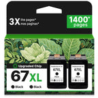 67XL Black Ink Cartridge for HP 67 XL Replacement for 4200 2852e 2855e 4100