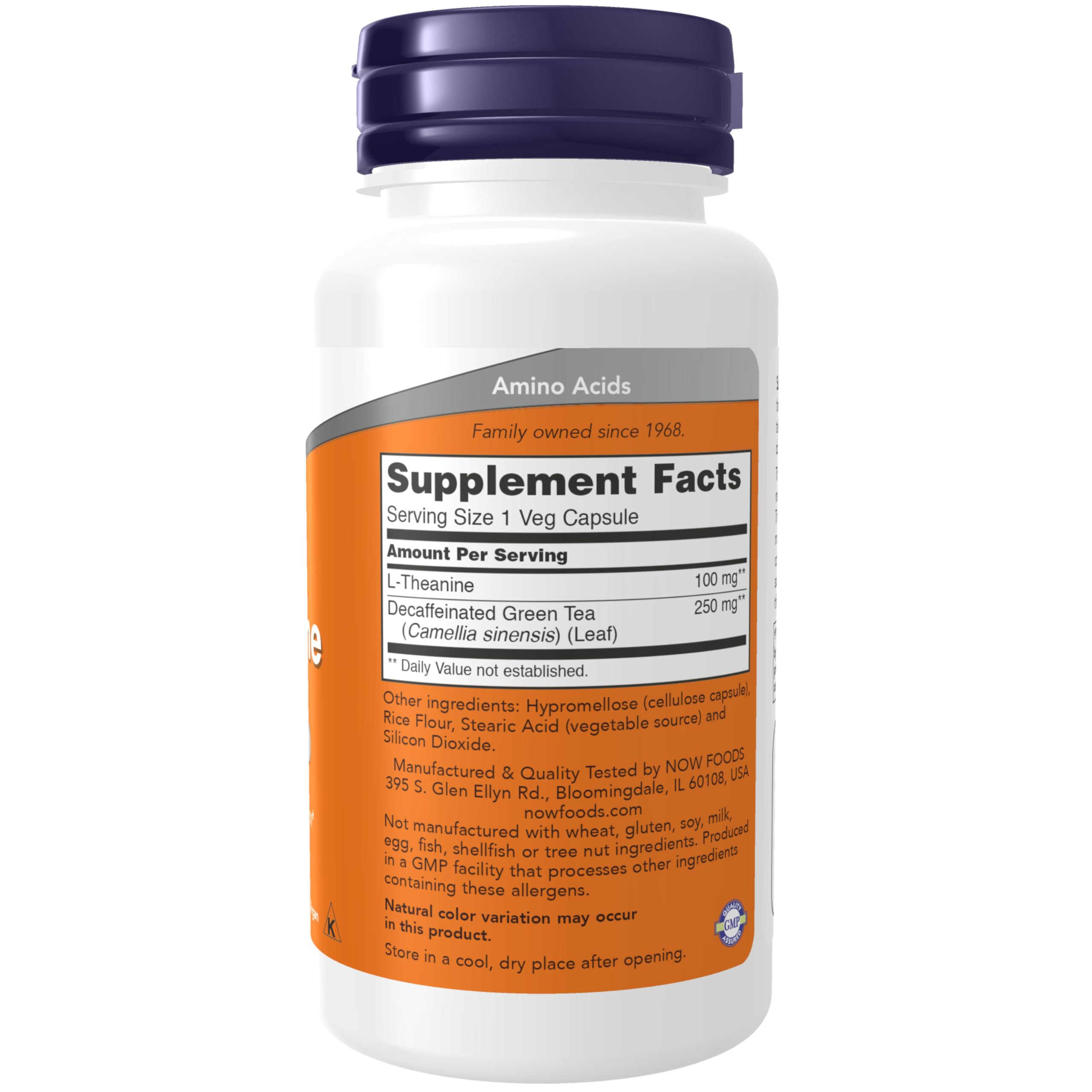 Buy now NOW Foods Supplements, L-Theanine 100 mg with Decaf Green Tea, Stress Management*, 90 Veg Capsules at indiglob india