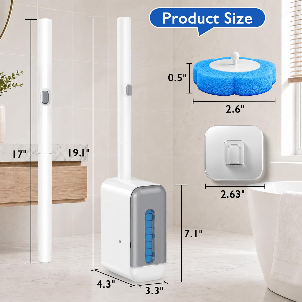 Disposable Toilet Brush-48 Refills-Touch-Free Toilet Cleaner Wand