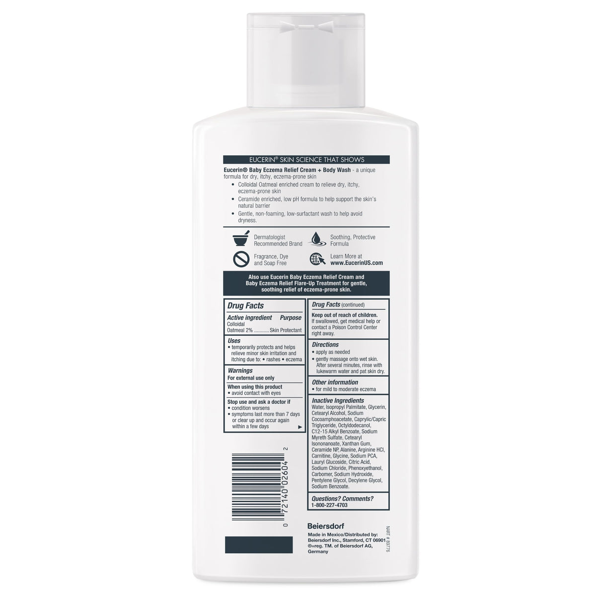 Eucerin Baby Eczema Relief Skin Care Set, Variety Pack, 2 Items