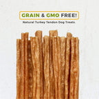 Gobble! 6-Inch Turkey Tendon Sticks for Dogs, Made in USA, 6 oz. (170g) Reseal Value Bags, All-Natural Hypoallergenic Dog Chew Treat |Sourced, Processed & Packaged in The USA | (22-25 Pieces)