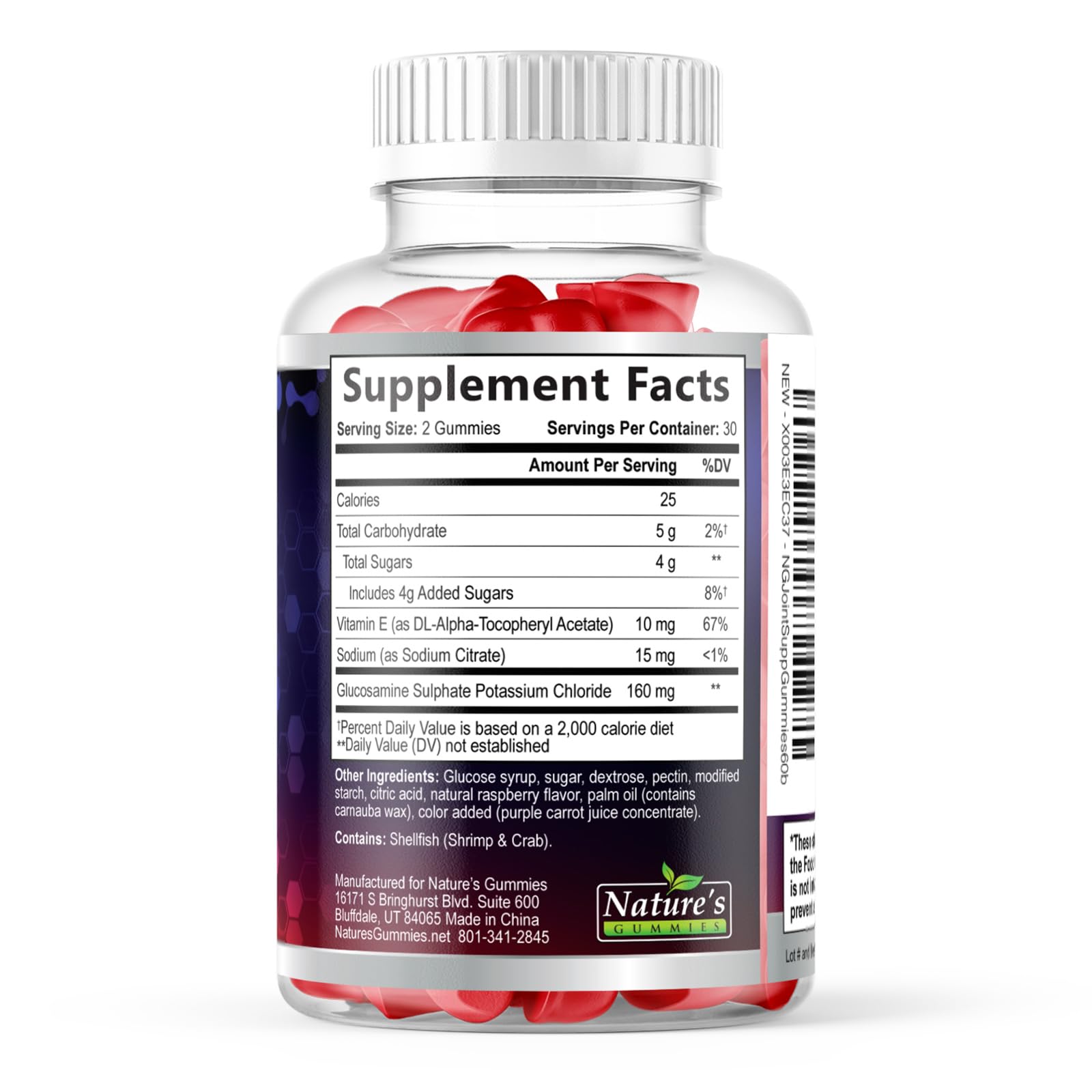 Joint Support Supplement - Extra Strength Glucosamine Gummy Supports Joints Health & Flexibility for Back, Knees, Hands - Natural Vitamin E Immune Support - Best Gummies for Women & Men - 60 Gummies