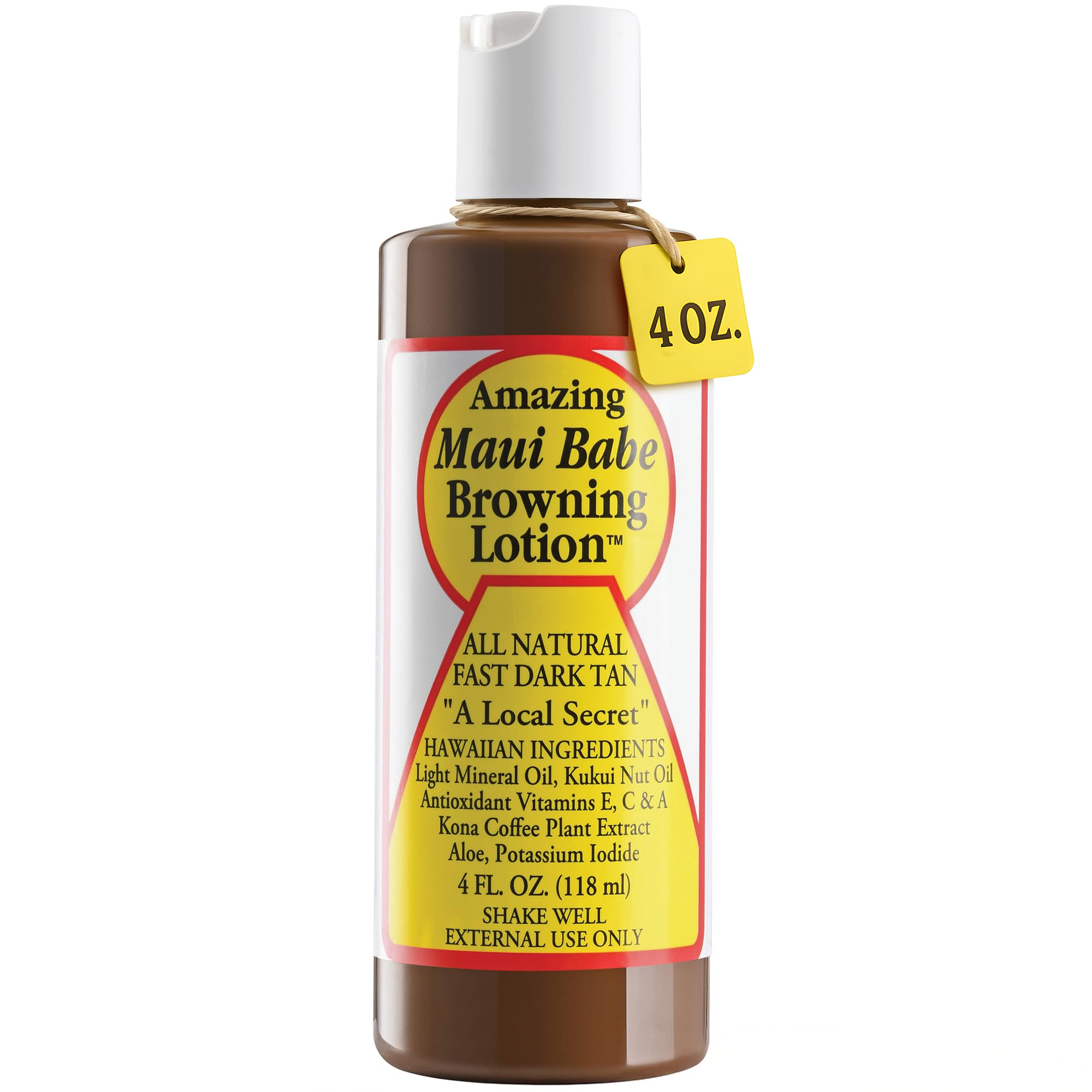 Buy now Maui Babe Browning Lotion - Natural Hawaiian Tan Accelerator with Vitamins & Antioxidants - Moisturizing Formula for All Skin Types - Made in USA - 4 fl oz at indiglob india