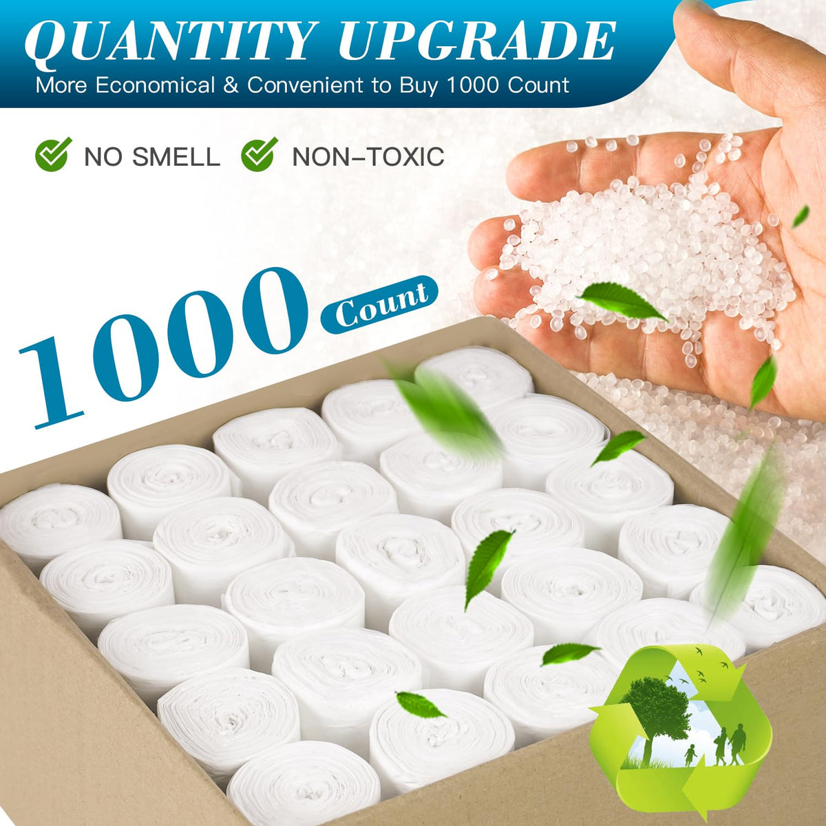 Charmount Small Trash Bags 2-4 Gallon 1000 Count