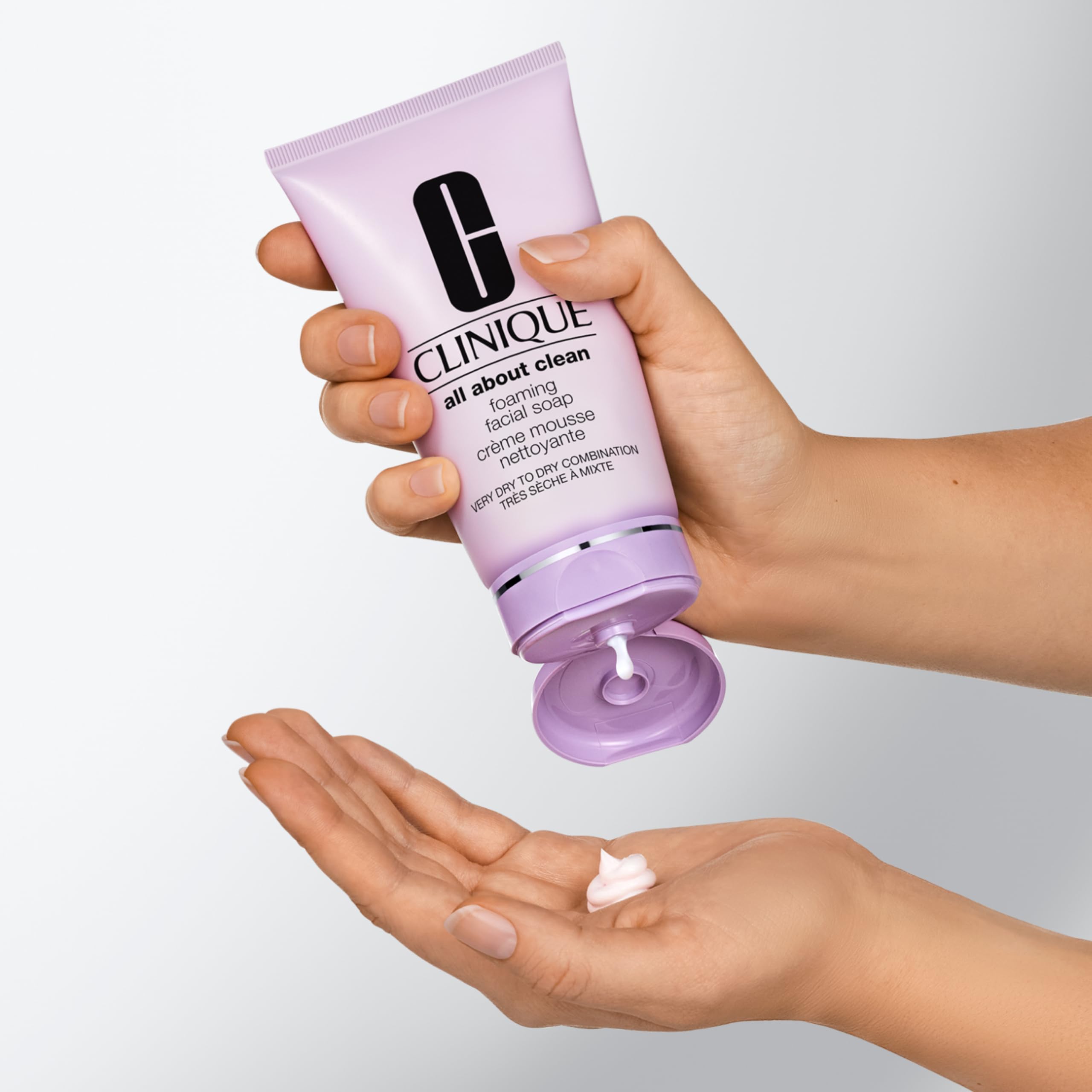 Buy now Clinique All About Clean Foaming Face Wash With Hyaluronic Acid + Glycerin For Very Dry to Dry Combination Skin Types, 5 Fl Oz at indiglob india