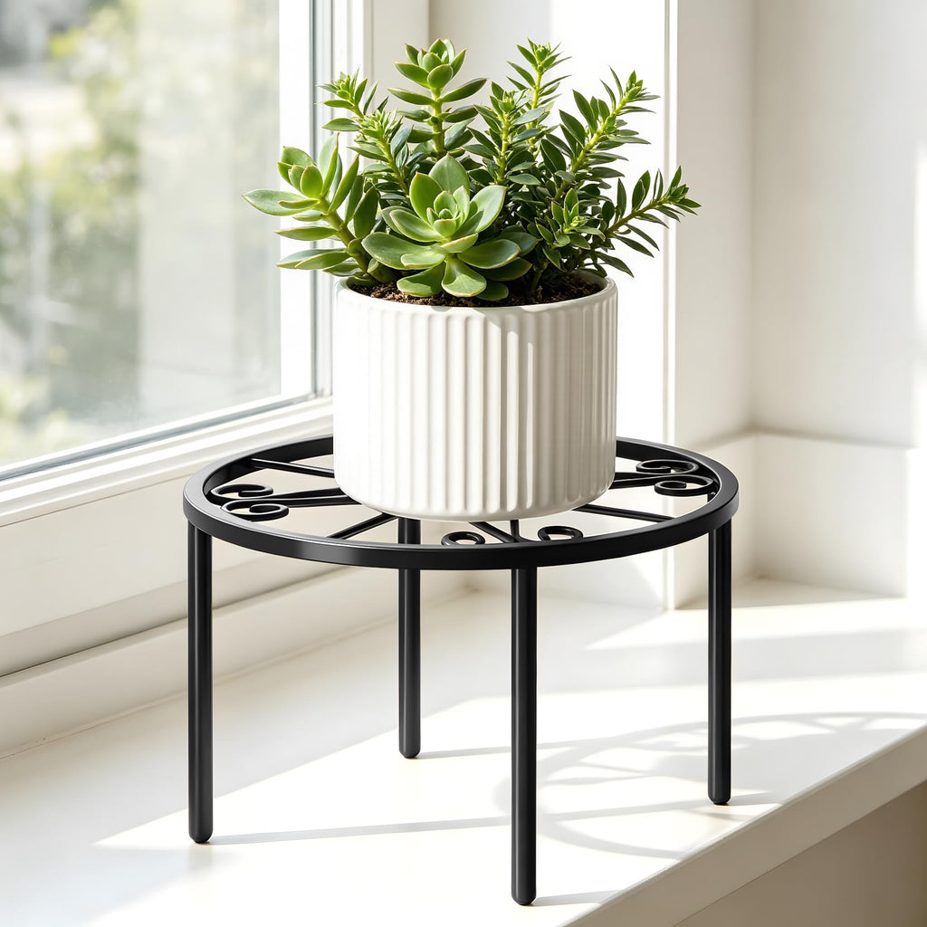 bussdis Plant Stand 1 PCS-10.2 IN Flower Pot Stand Plant Rack for Indoor and Outdoor Courtyard Gardens Black