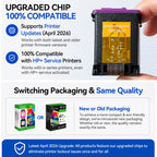 Upgraded Chip 67XL Ink Cartridges Compatible for HP 67 Ink Cartridges Black/Color Combo Pack Work with DeskJet 2855e 2827e 2800e 4255e 2755e 2700 4155e 4227e 2700e 2734e 2852e Envy 6055e 6000 Printer