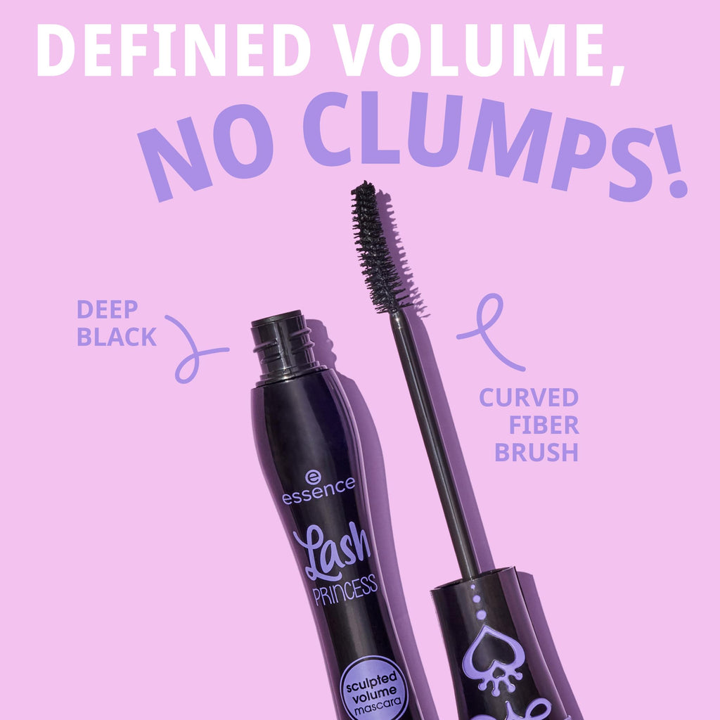 essence Lash Princess Sculpted Volume Mascara, Black (Pack of 1) | Sculpts & Defines Lashes, Volumizing, Long-Lasting, No Flaking or Smudging, Vegan & Cruelty Free, Paraben Free