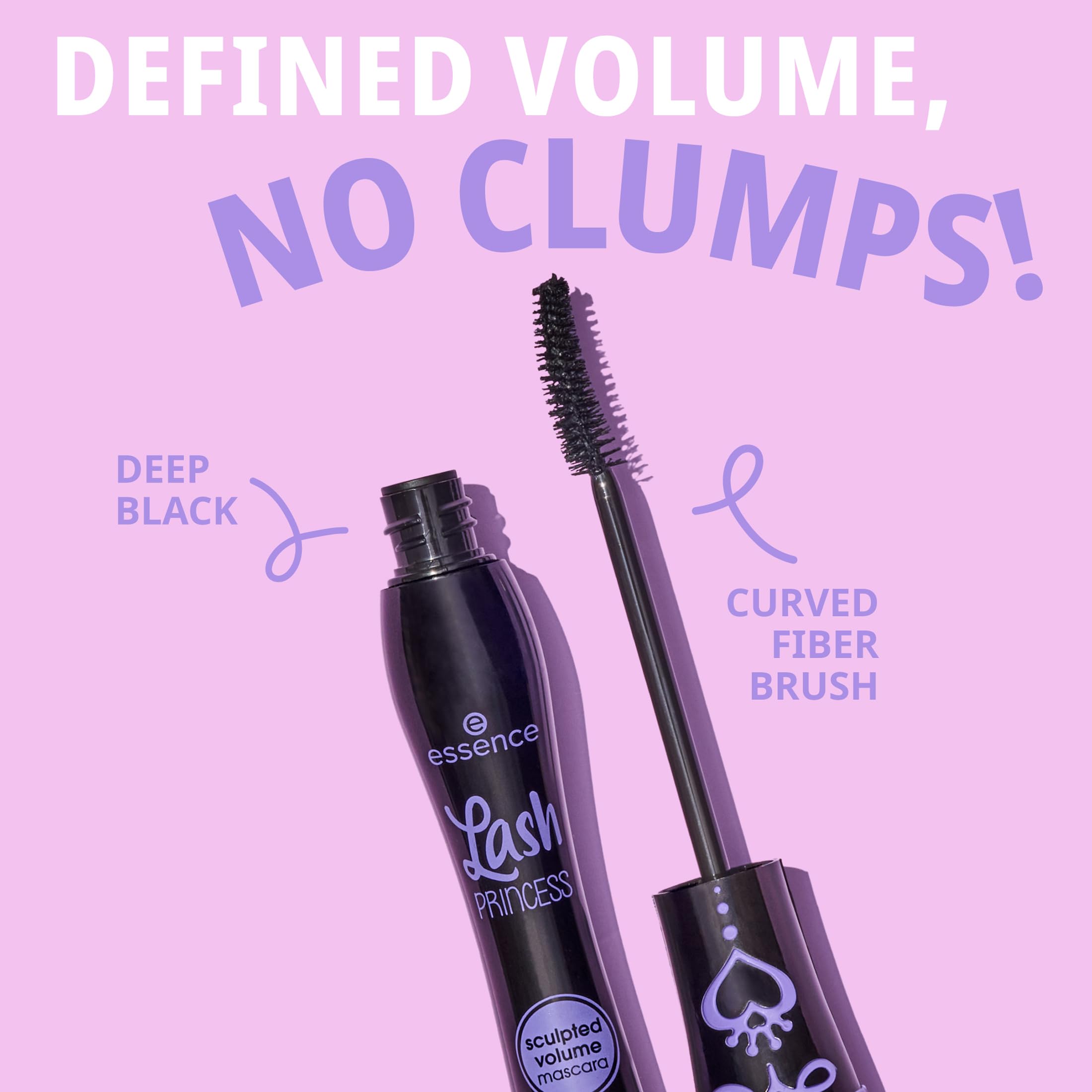 essence Lash Princess Sculpted Volume Mascara, Black (Pack of 1) | Sculpts & Defines Lashes, Volumizing, Long-Lasting, No Flaking or Smudging, Vegan & Cruelty Free, Paraben Free