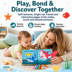 Fish Baby Books Toys, Touch Feel Cloth Crinkle Books for Babies,Baby Infant Toys 0-6, 6-12,12-18 Months,Newborn,Early Learning Education, Baby Gifts Shower for Boys Girls,Teething, Mirror,Shark Ocean