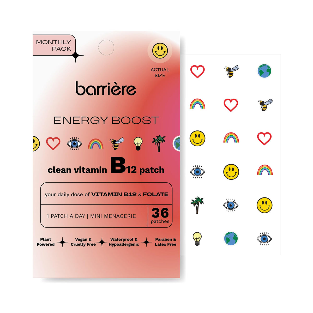 barrière Energy Boost Vitamin B12 & Folate Patches – 36 Count