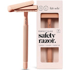 Buy now Kitsch Double Edge Safety Razors for Women and Men, Long Metal Handle and Stainless Steel Single Blade Razor with 5 Double Edge Refills, for Shaving and Travel Essentials - Terracotta at indiglob india