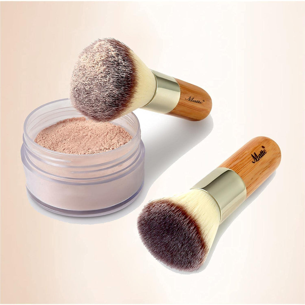 Buy now Matto Makeup Brush Set 2 Pieces Face Blush Kabuki Powder Foundation Makeup Brushes for Mineral BB Cream at indiglob india