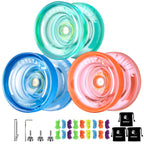 Buy now MAGICYOYO K2 Plus Crystal Orange Yoyo, Professional Fingerspin Trick Yo Yo for Kids/Adults, Responsive Yo-yo for Beginner, Replacement Unresponsive Bearing with 6 Yo yo Strings+Bearing Remover at indiglob india