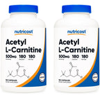 Nutricost Acetyl L-Carnitine (ALCAR) 500mg, 180 Capsules | GMO-Free and Gluten Free, 180 Servings