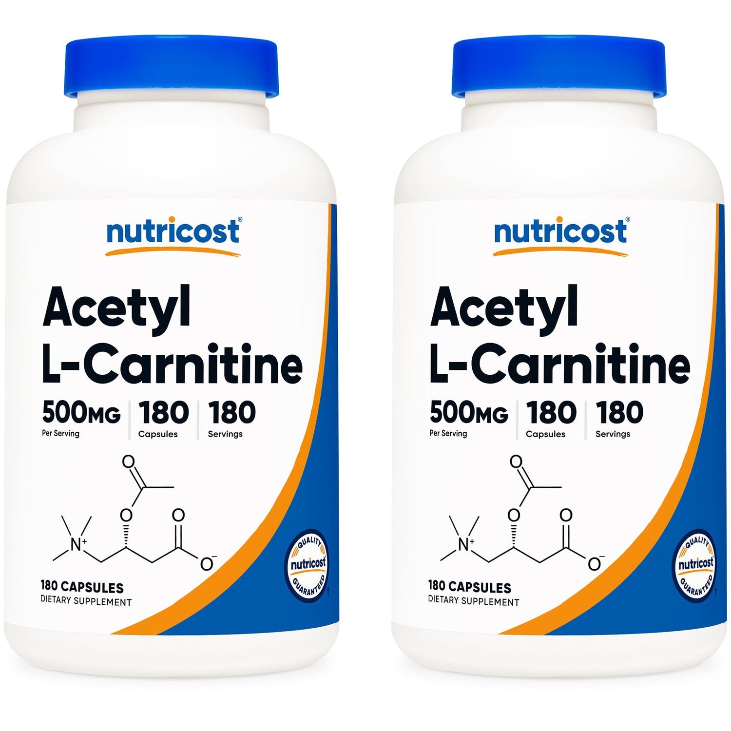 Nutricost Acetyl L-Carnitine (ALCAR) 500mg, 180 Capsules | GMO-Free and Gluten Free, 180 Servings