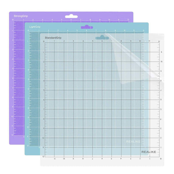 REALIKE 12x12 Cutting Mat Compatible with Cricut Maker 3/Maker 4/Maker/Explore 3/4/Air 2/Air/One(3 Mats), Gridded Adhesive Non-Slip Cut Mat for Crafts, Quilting, Sewing and All Arts (Variety)