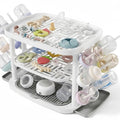 Baby Bottle Drying Rack,3-Tier Large Capacity Countertop Organizer with 360° Ventilation, Removable Drip Tray, Non-Slip Base – Easy to Clean Bottle Holder for Baby Accessories