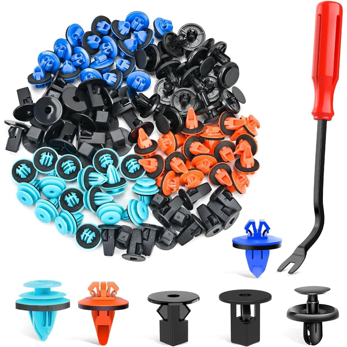 Buy now GOOACC Universal Plastic Fender Clips,200 Pcs Push Bumper Fastener Rivet Clips with 6 Size Auto Body Retainer Clips Bumpers,Car Fender Replacement for GM, Ford & Ch 180 Clips + 1 Tools at indiglob india