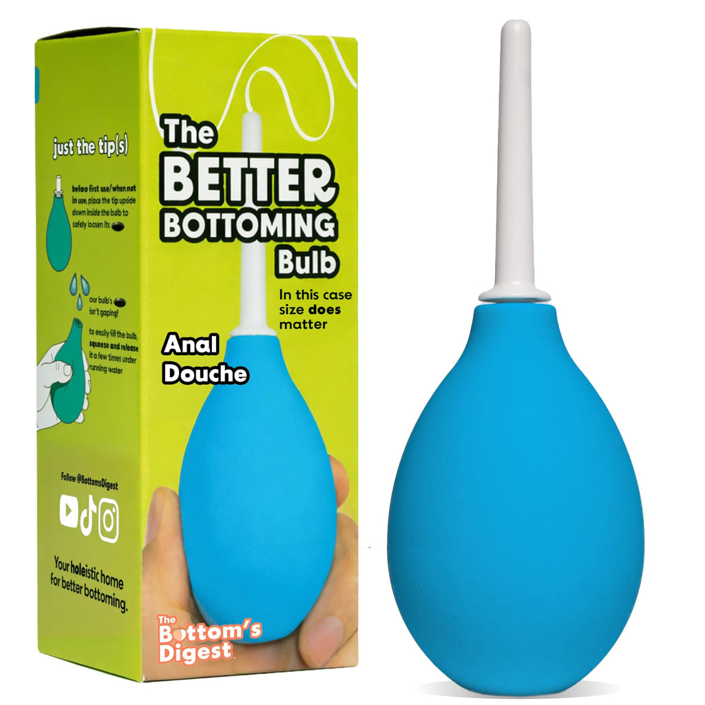The Bottom's Digest Better Bottoming Anal Douche Bulb, Blue, 3 oz