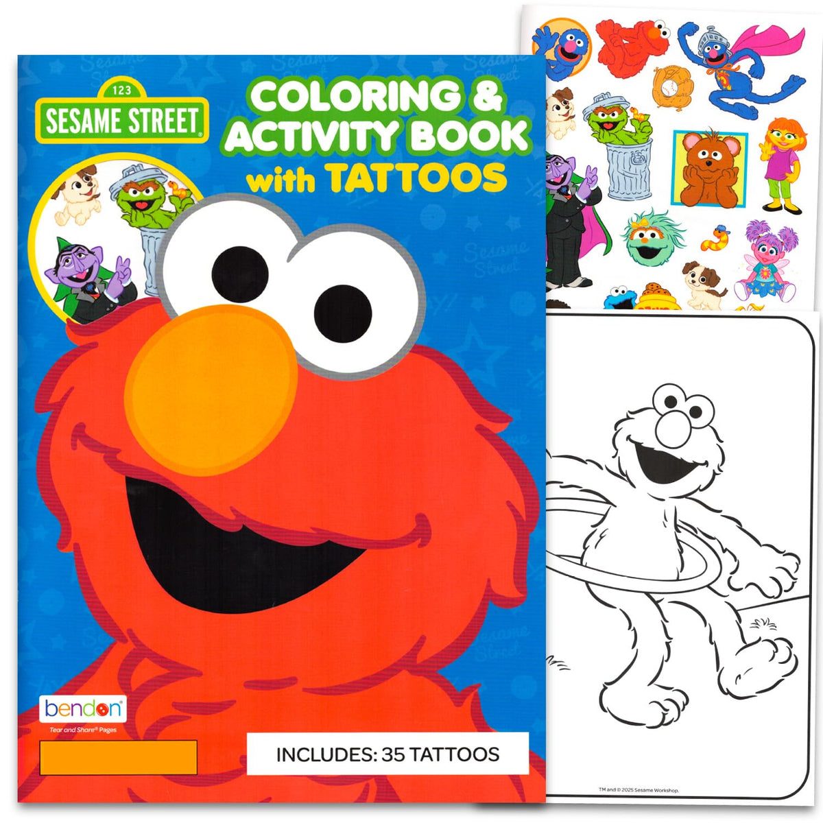 70+ Sesame Street Temporary Tattoos Kids Coloring Book Party Favors Bundle