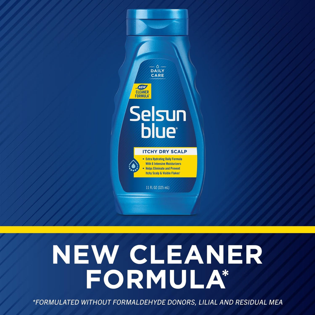Buy now Selsun Blue Itchy Dry Scalp Anti-Dandruff Shampoo, 11 fl. oz., Extra-Hydrating Formula, Pyrithione Zinc 1% at indiglob india