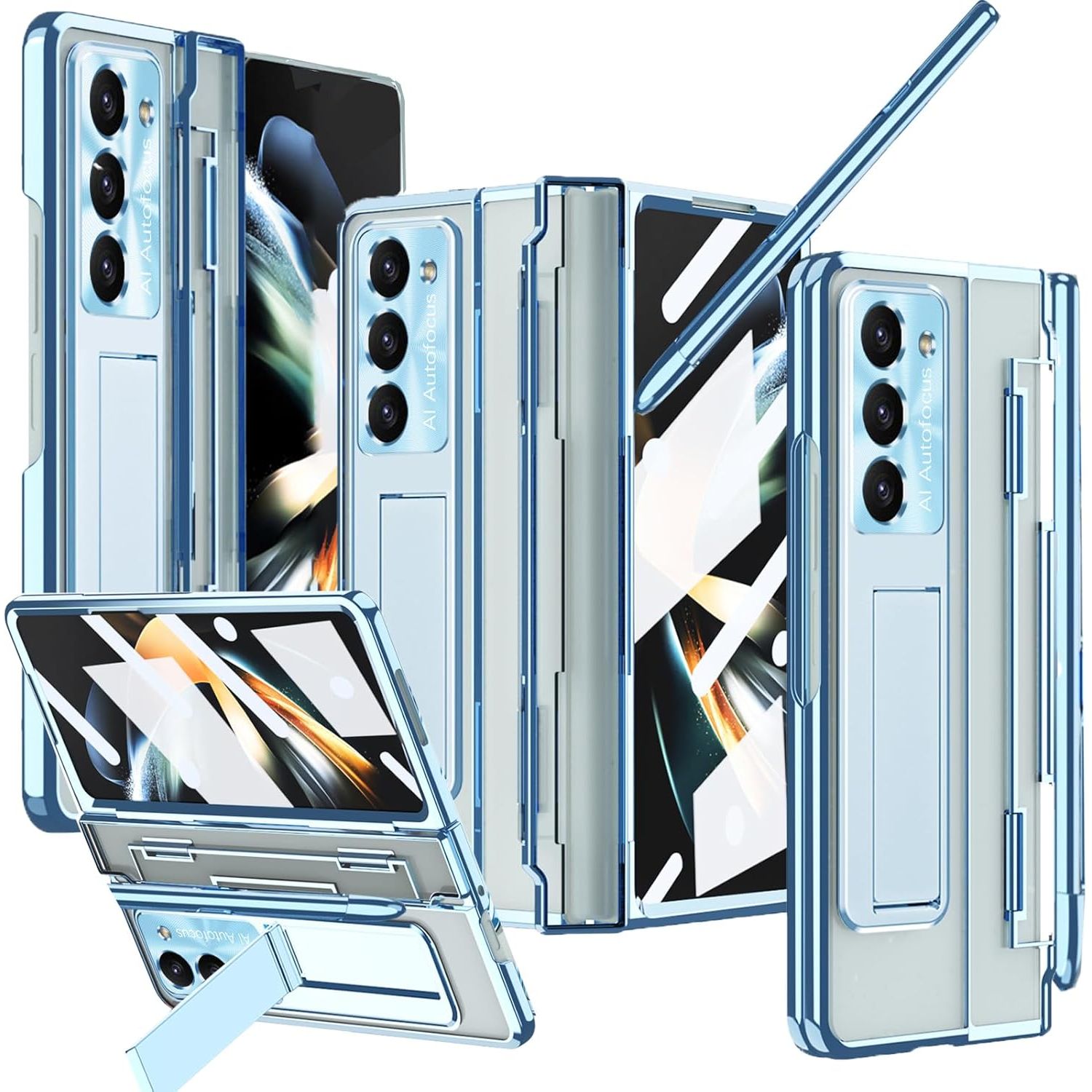 Buy now NINKI Compatible Samsung Galaxy Z Fold 5 Case with S Pen Holder & S Pen,Screen Protector Hinge Case for Samsung Z Fold 5 Case with Kickstand,Samsung Z Fold 5 5g Case Galaxy Fold 5 5g Phone Case Blue z fold 5 Blue at indiglob india