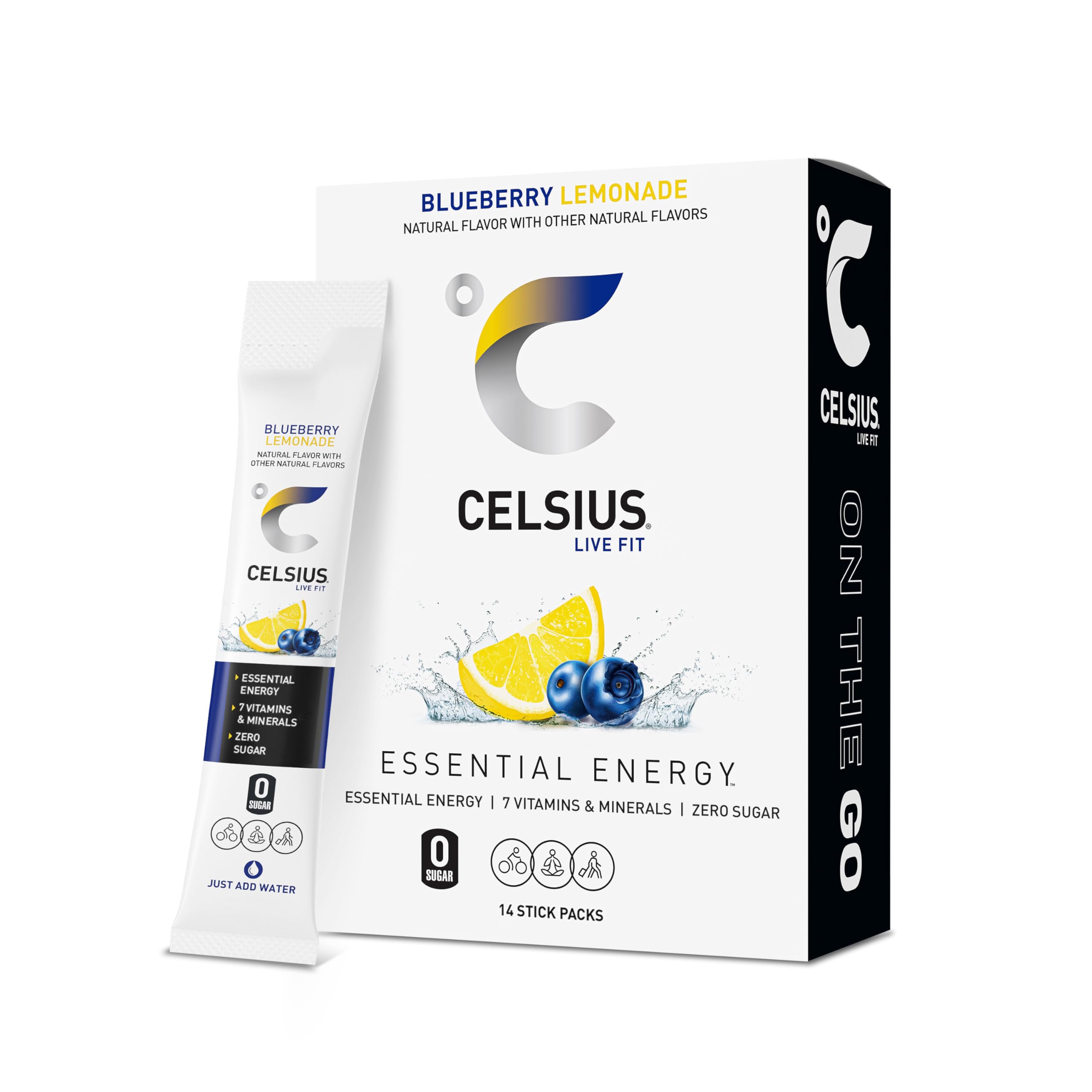 Buy now CELSIUS On The Go Strawberry Mango, Sugar Free Energy Drink Mix (14 Sticks per Pack) Blueberry Lemonade 2.7 Ounce (Pack of 1) at indiglob india