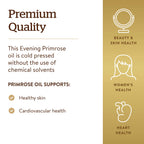 Solgar Evening Primrose Oil 1300 mg, 60 Softgels - Supports Skin Health | Hormone Balance, Non-GMO, Gluten Free - 60 Servings
