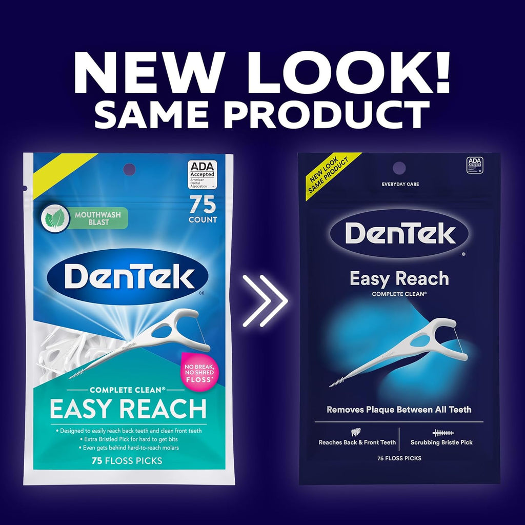 Buy now DenTek Complete Clean Easy Reach Floss Picks, No Break & No Shred Floss, 75 Count (Package May Vary) at indiglob india