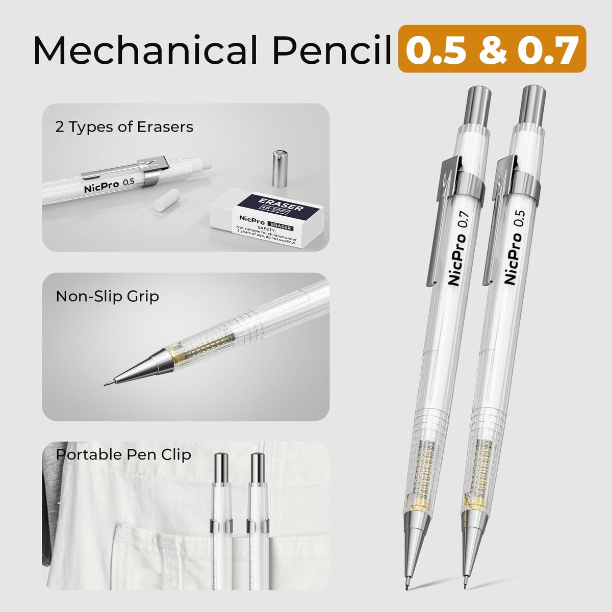 Nicpro 22 PCS Compass Geometry Tools with Case, Drafting Tool Geometry Set