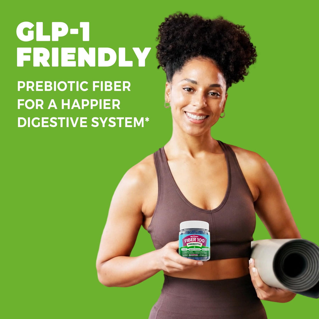 Fiber Gummies for Adults, GLP-1 Friendly 10g Prebiotic Fiber Gummies, 60Cts | Fiber Supplement + Enzymes, Probiotics & Betaine for Digestive & Gut Health and Regulate Bowel Movement, Vegan, Sugar Free