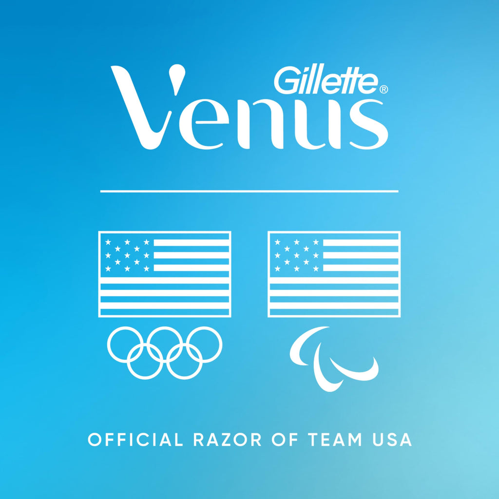Gillette Venus Extra Smooth Sensitive Gold Women's Razor Handle + 2 Blade Refills, includes Shower Holder