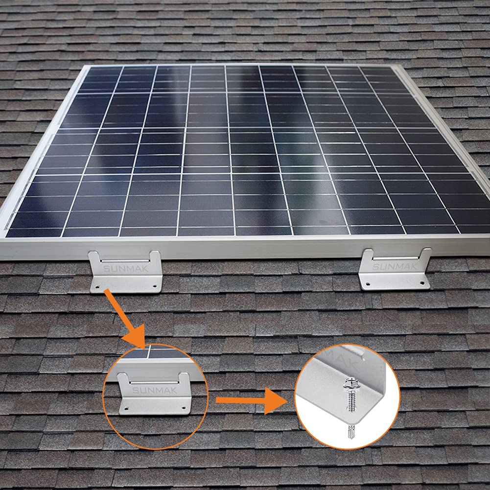 16 Units per Set Solar Panel Mounting Z Brackets, Solar Panel Mounting Brackets Lightweight Aluminum Corrosion-Free for RVs, Trailers, Boats, Yachts, Wall and Other Off Gird Roof