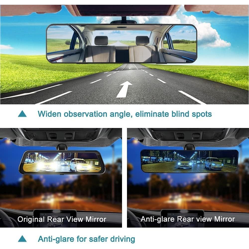 Buy now SkycropHD Anti Glare Rear View Mirror for Car, Clip on Wide Angle Panoramic Rearview Mirror Eliminate Blind Spots – Convex, Blue at indiglob india