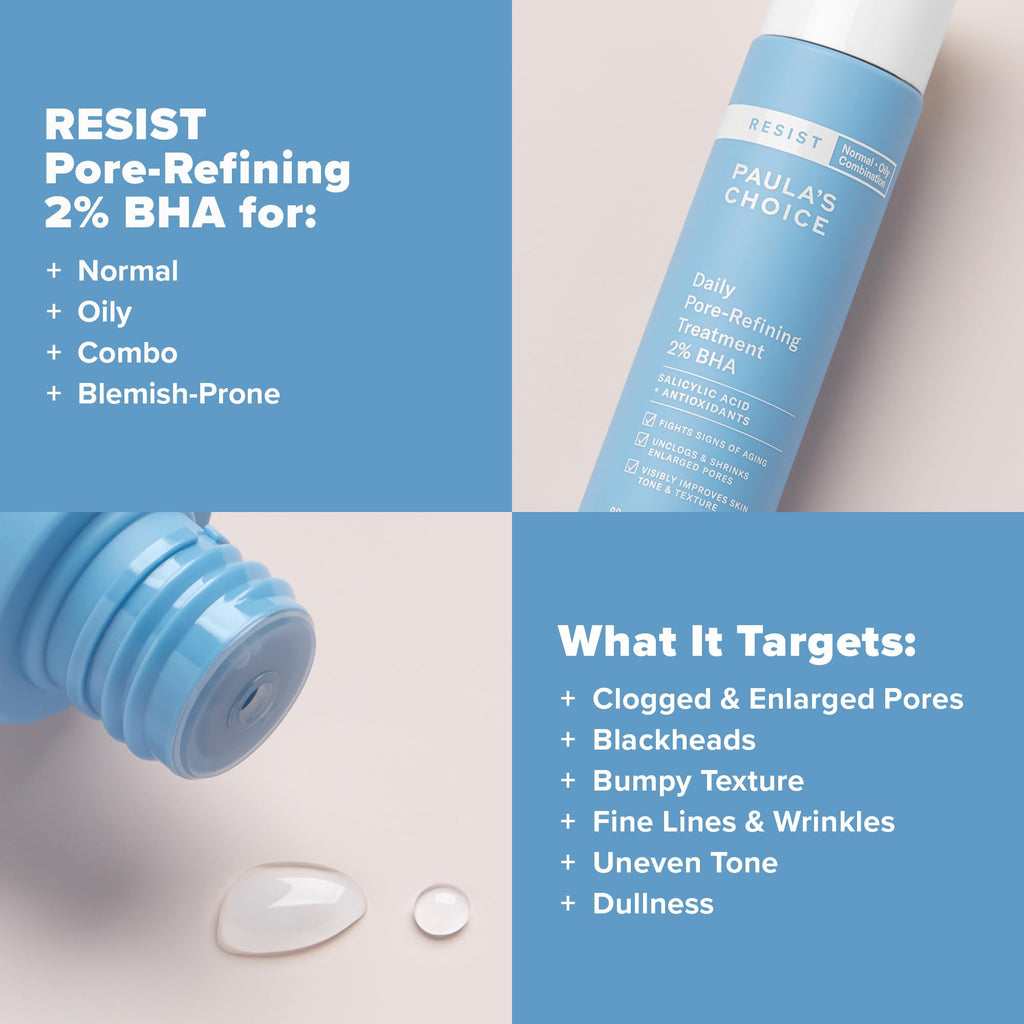Buy now Paula's Choice RESIST Daily Pore Refining Treatment 2% BHA Exfoliant, Face Exfoliator with Salicylic Acid & Hyaluronic Acid, Liquid Exfoliant for Oily, Normal and Combination Skin, 3oz at indiglob india