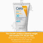 CeraVe Hydrating Sheer Sunscreen SPF 30 with Hyaluronic Acid, 3oz | Mineral and Chemical Sunscreen For Face and Body with Zinc Oxide & Ceramides, Fragrance-Free & Paraben-Free