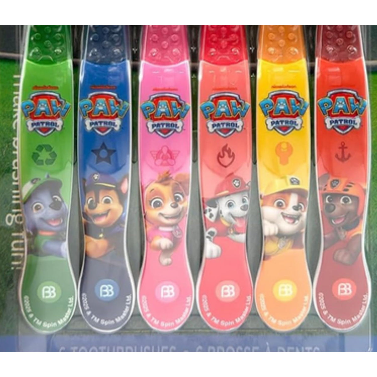Brush Buddies Paw Patrol Kids Toothbrush Set of 6 Pack Soft Bristle Toothbrushes for Toddlers Ages 2+, Extra Gentle Bristles, Small Head, Easy Grip Handle, Fun Paw Patrol Characters, Kids Oral Care